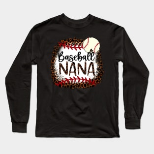 Baseball Nana Leopard   Baseball Nana Long Sleeve T-Shirt